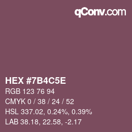 カラーコード: HEX #7B4C5E | qconv.com