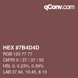 颜色代码: HEX #7B4D4D | qconv.com