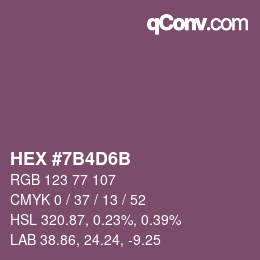 Color code: HEX #7B4D6B | qconv.com