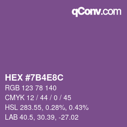 Color code: HEX #7B4E8C | qconv.com