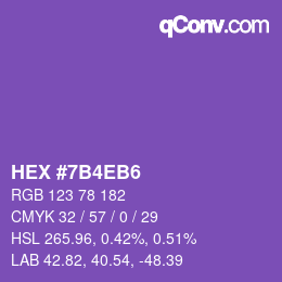 カラーコード: HEX #7B4EB6 | qconv.com
