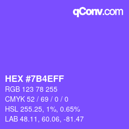 颜色代码: HEX #7B4EFF | qconv.com