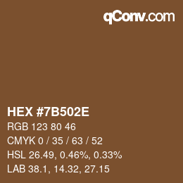 Color code: HEX #7B502E | qconv.com