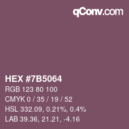 Color code: HEX #7B5064 | qconv.com
