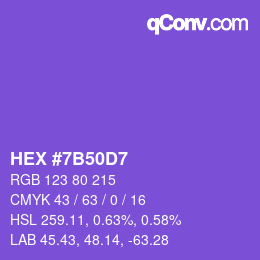 カラーコード: HEX #7B50D7 | qconv.com