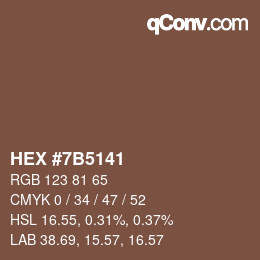 Color code: HEX #7B5141 | qconv.com