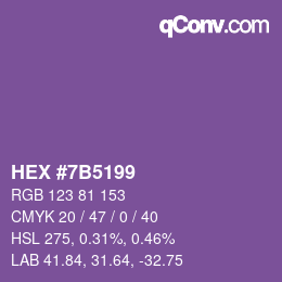 カラーコード: HEX #7B5199 | qconv.com