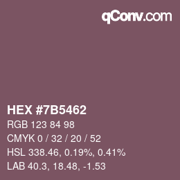 颜色代码: HEX #7B5462 | qconv.com