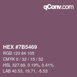 Color code: HEX #7B5469 | qconv.com