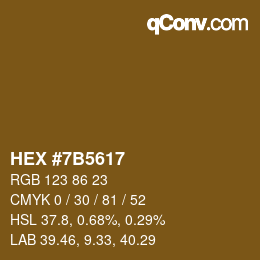 Código de color: HEX #7B5617 | qconv.com