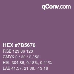 颜色代码: HEX #7B5678 | qconv.com