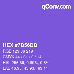 Color code: HEX #7B56DB | qconv.com