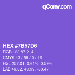 Farbcode: HEX #7B57D6 | qconv.com