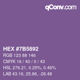 カラーコード: HEX #7B5892 | qconv.com