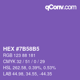カラーコード: HEX #7B58B5 | qconv.com