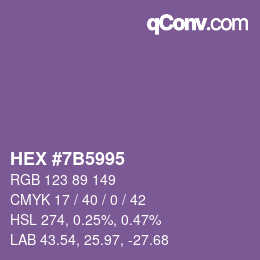 Color code: HEX #7B5995 | qconv.com