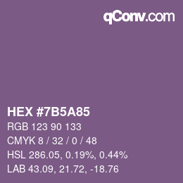 カラーコード: HEX #7B5A85 | qconv.com