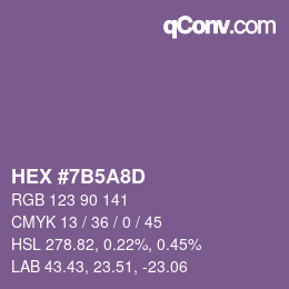 カラーコード: HEX #7B5A8D | qconv.com
