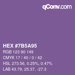 Color code: HEX #7B5A95 | qconv.com