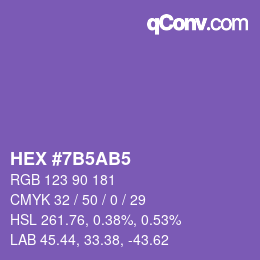 颜色代码: HEX #7B5AB5 | qconv.com