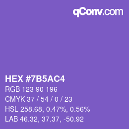 颜色代码: HEX #7B5AC4 | qconv.com
