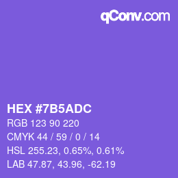 カラーコード: HEX #7B5ADC | qconv.com