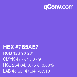 颜色代码: HEX #7B5AE7 | qconv.com