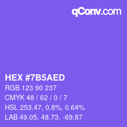 颜色代码: HEX #7B5AED | qconv.com