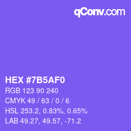 カラーコード: HEX #7B5AF0 | qconv.com