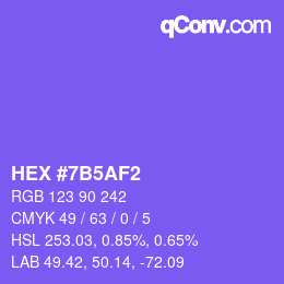 颜色代码: HEX #7B5AF2 | qconv.com
