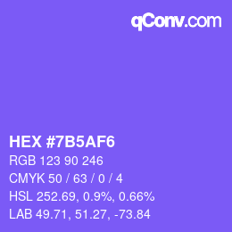 Color code: HEX #7B5AF6 | qconv.com
