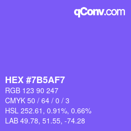 Color code: HEX #7B5AF7 | qconv.com