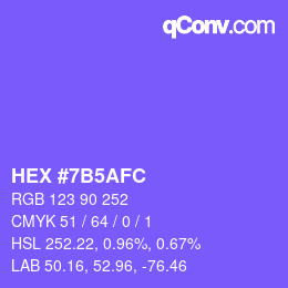 颜色代码: HEX #7B5AFC | qconv.com
