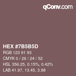 Color code: HEX #7B5B5D | qconv.com