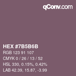 Color code: HEX #7B5B6B | qconv.com