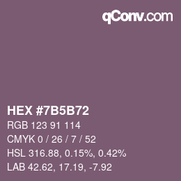 カラーコード: HEX #7B5B72 | qconv.com