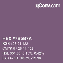 カラーコード: HEX #7B5B7A | qconv.com