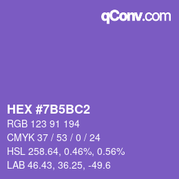 カラーコード: HEX #7B5BC2 | qconv.com