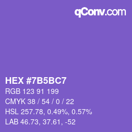 颜色代码: HEX #7B5BC7 | qconv.com