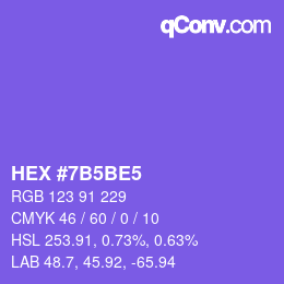 カラーコード: HEX #7B5BE5 | qconv.com