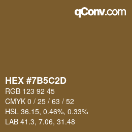 Color code: HEX #7B5C2D | qconv.com