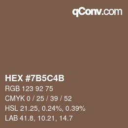 Color code: HEX #7B5C4B | qconv.com