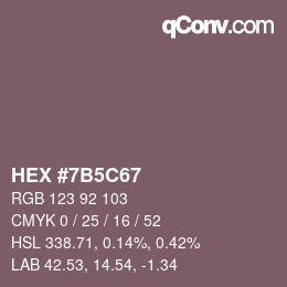 カラーコード: HEX #7B5C67 | qconv.com
