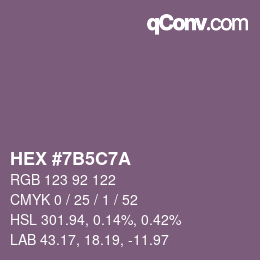 カラーコード: HEX #7B5C7A | qconv.com