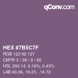 Color code: HEX #7B5C7F | qconv.com