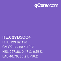 カラーコード: HEX #7B5CC4 | qconv.com