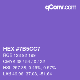 颜色代码: HEX #7B5CC7 | qconv.com