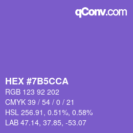 カラーコード: HEX #7B5CCA | qconv.com