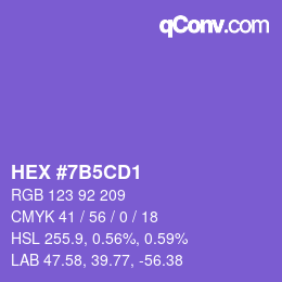 颜色代码: HEX #7B5CD1 | qconv.com