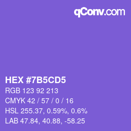 カラーコード: HEX #7B5CD5 | qconv.com